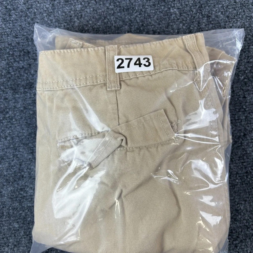 RSQ Cargo‎ Pants Boys 27x28 Beige Cotton Mid Rise Pockets Loose Fit Straight Leg